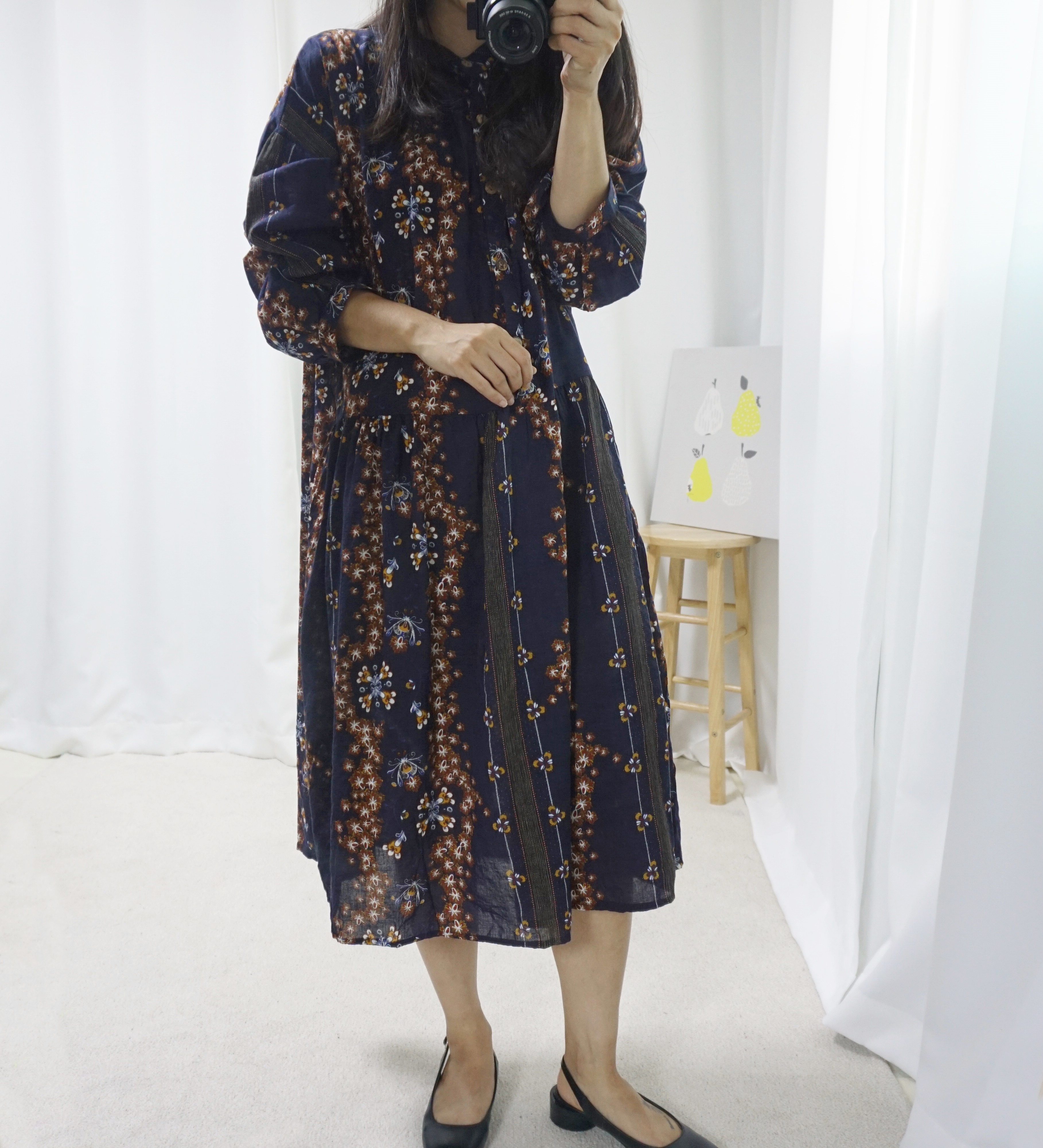 New Women Dress Nana Tube Bee Autumn Pattern Flowe