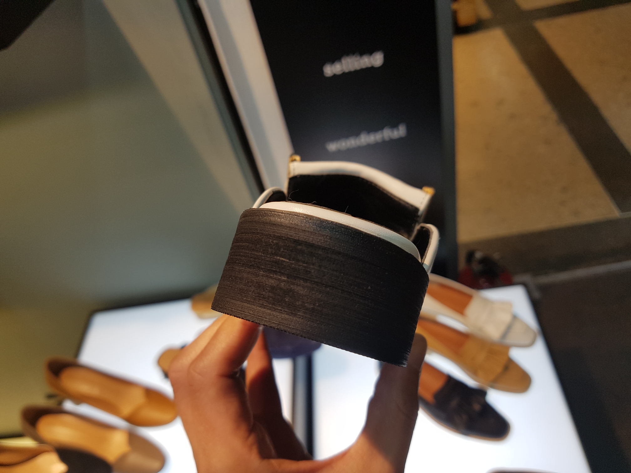 New 3cm Black White Khaki 3cm Slipper Sling Bag