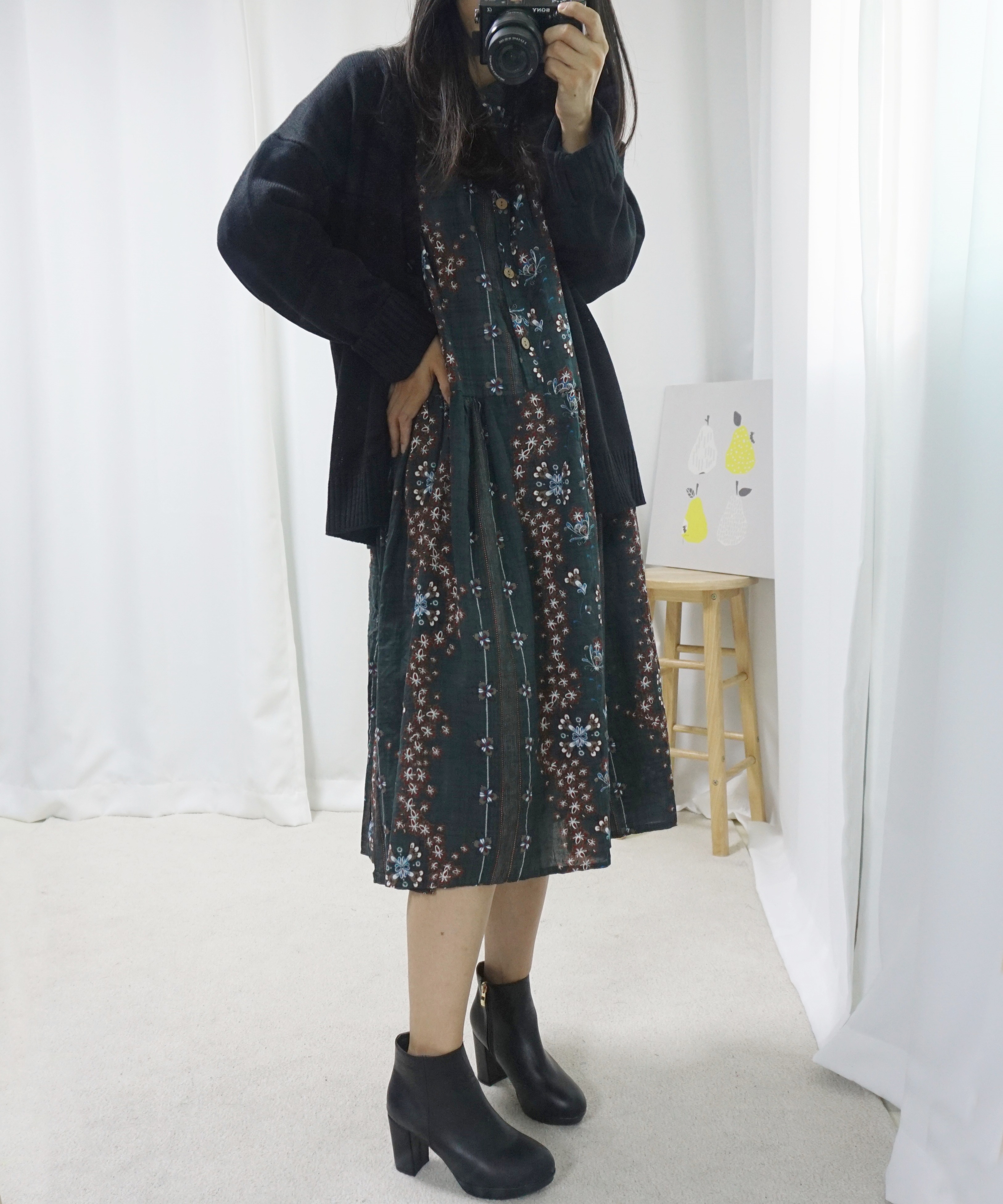 New Women Dress Nana Tube Bee Autumn Pattern Flowe
