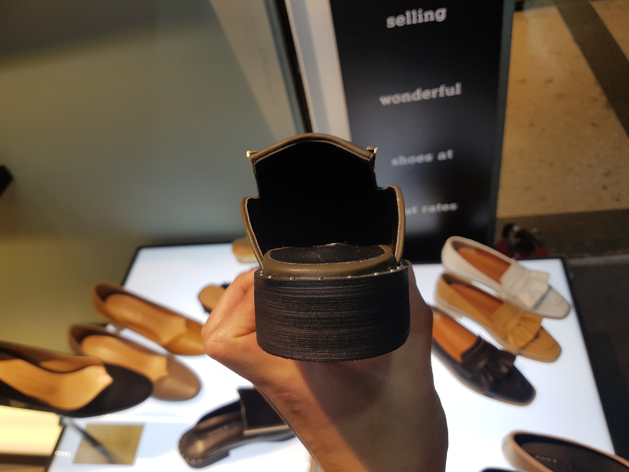 New 3cm Black White Khaki 3cm Slipper Sling Bag