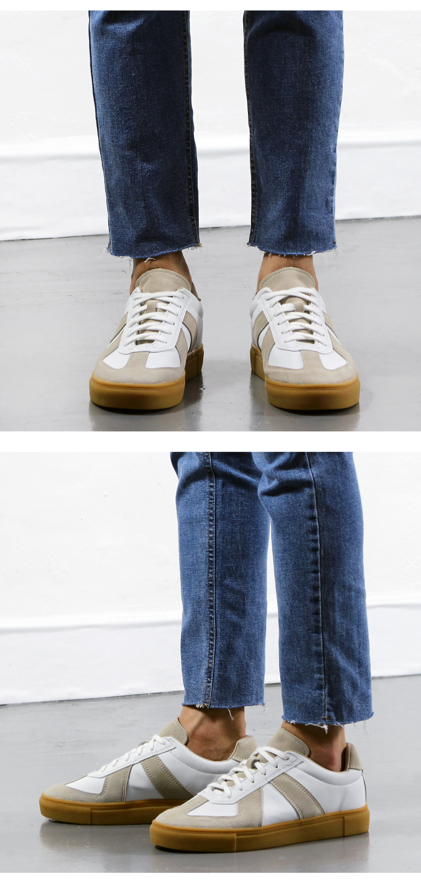 Men Height Shoes Leather Painting Sneakers 2COLOR 