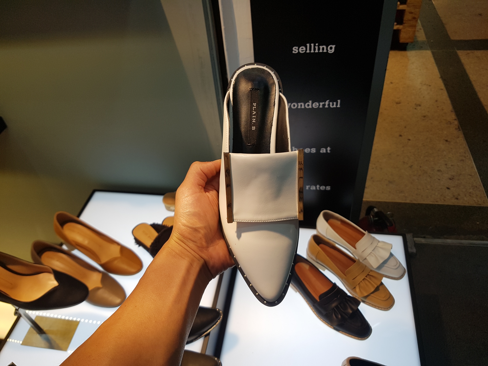 New 3cm Black White Khaki 3cm Slipper Sling Bag