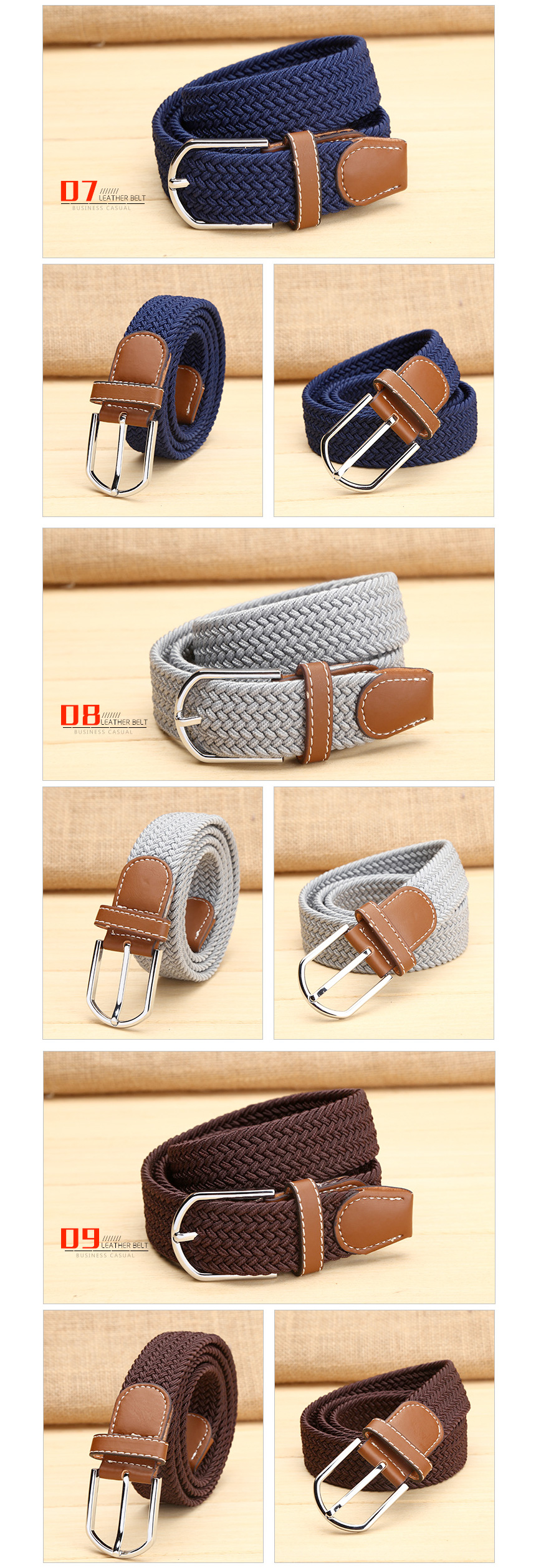 NEW MEN FASHION BELT Casual Span Mesh Belt Leather