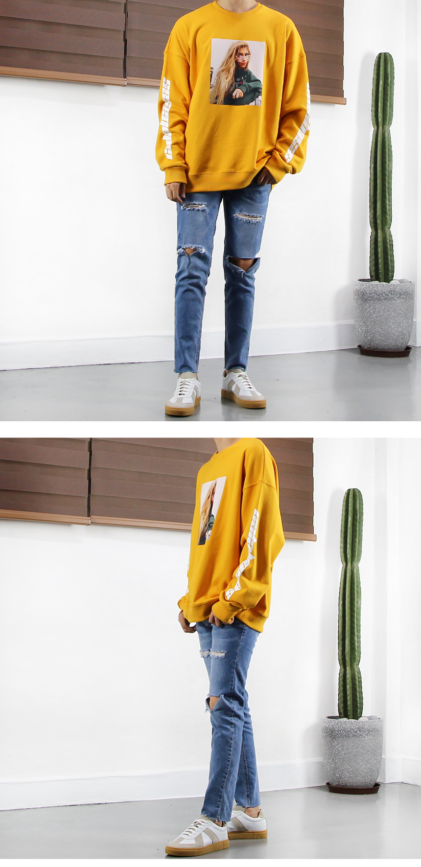 Men Height Shoes Leather Painting Sneakers 2COLOR 