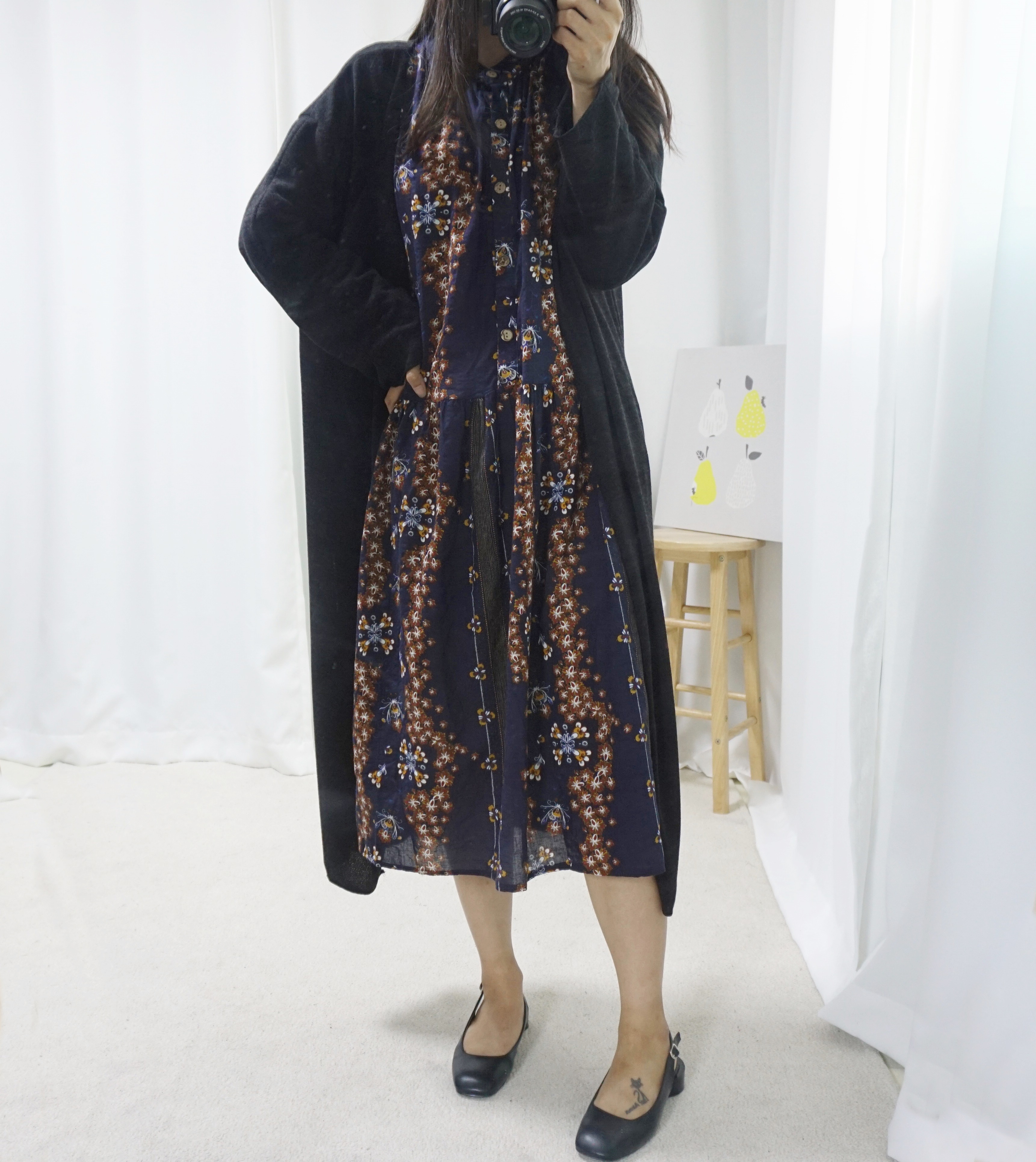 New Women Dress Nana Tube Bee Autumn Pattern Flowe