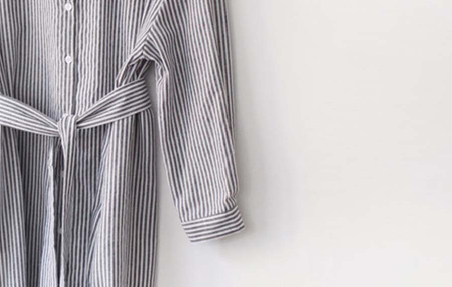 New Vicky Striped Shirt Long Dress 2color China Co