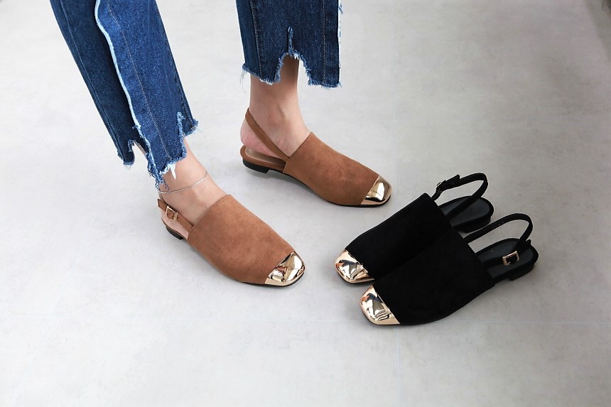 New Golden Suede Sling Back Blower 2color Shoes Un