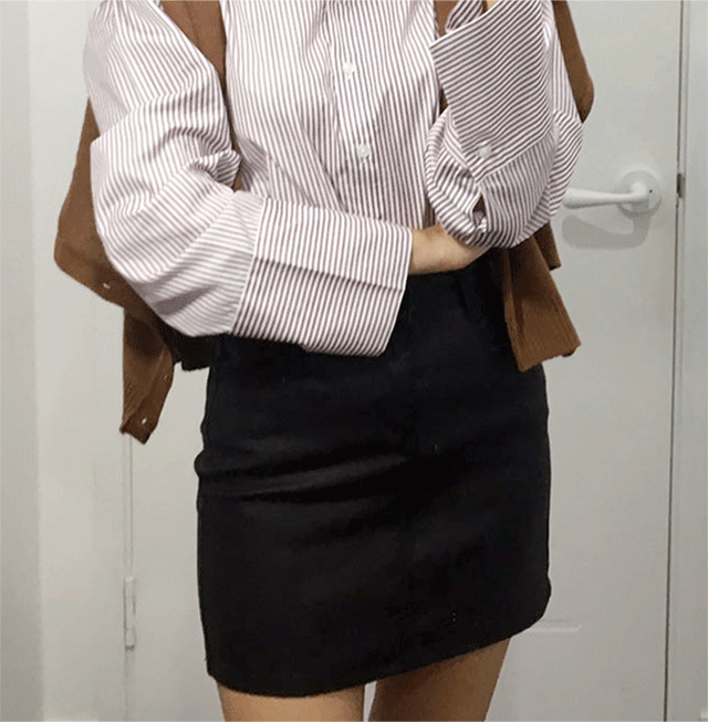 Coated Span Mini Skirt Daily Skirt Club Edge Cody 