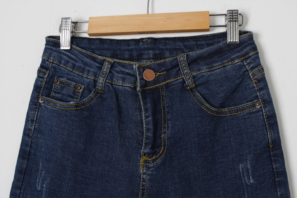 Women Jeans Pants Triangle Cutting Washing Span Sk