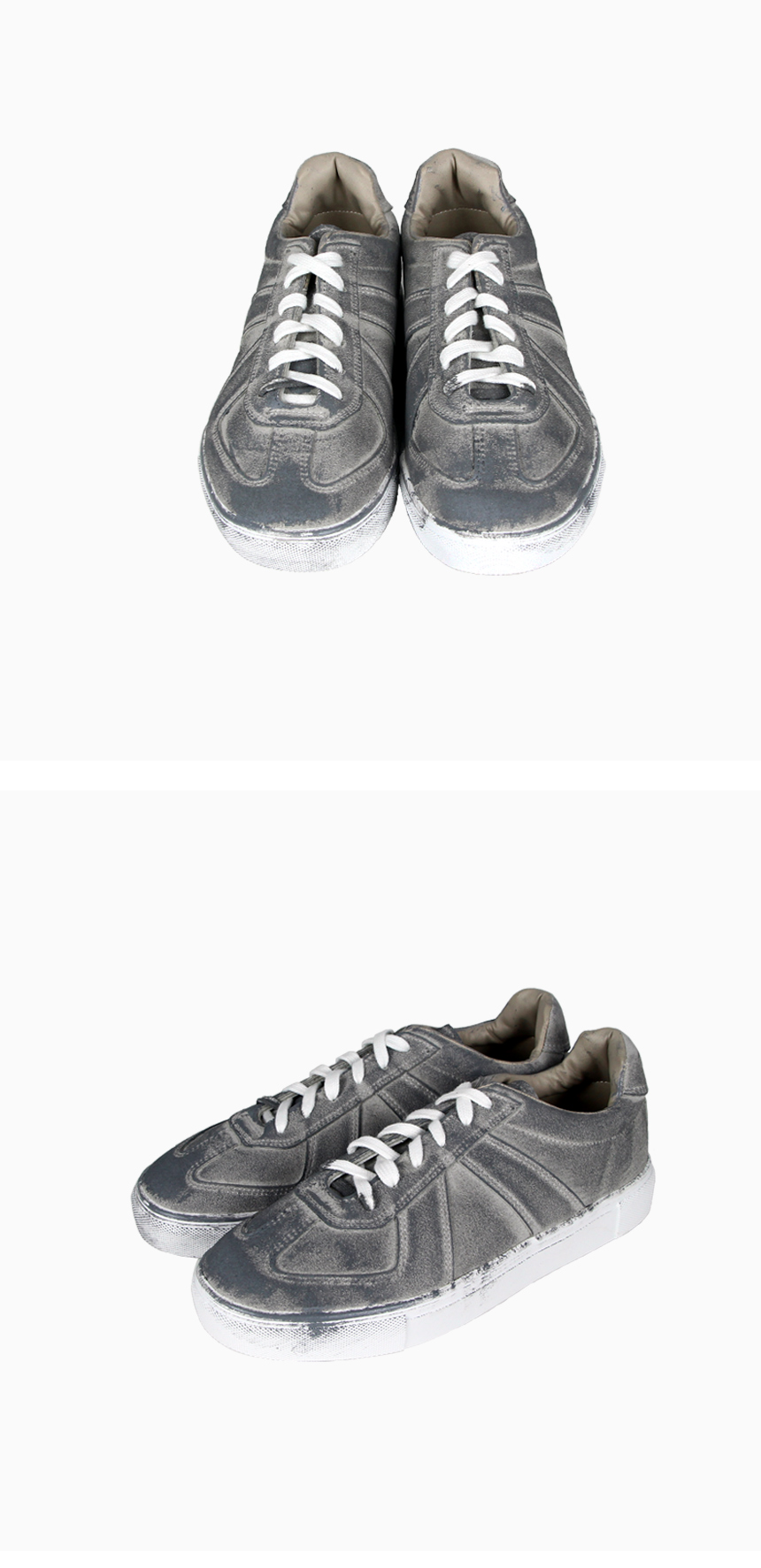 Men Height Shoes Leather Painting Sneakers 2COLOR 