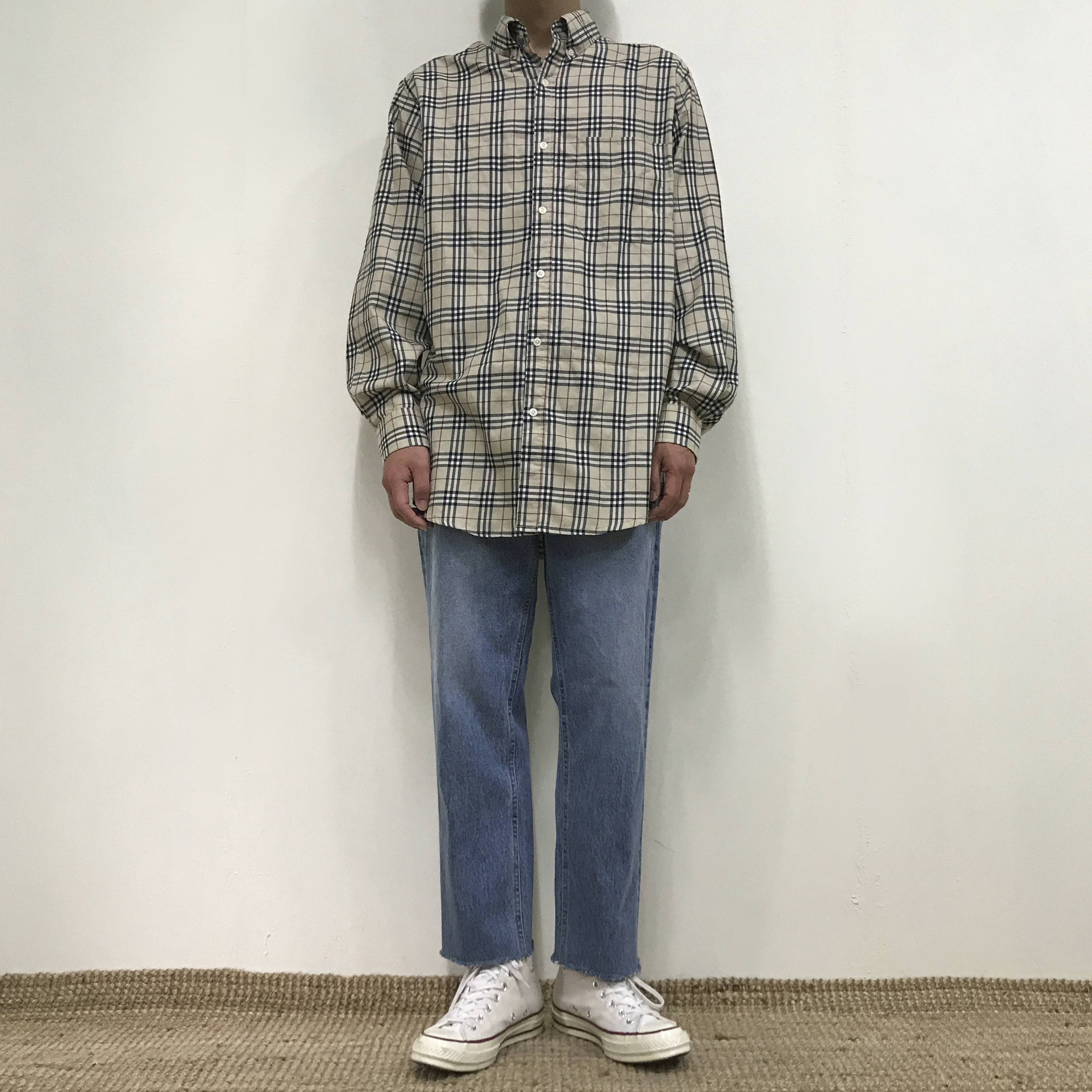 Korea Jeans Pants Crop Cutting Wide Jeans Men's