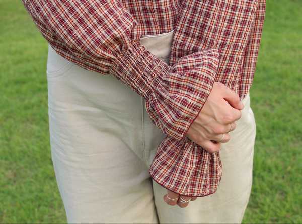 Women Blouses Wearing Delayed Autumn Red Check Blo
