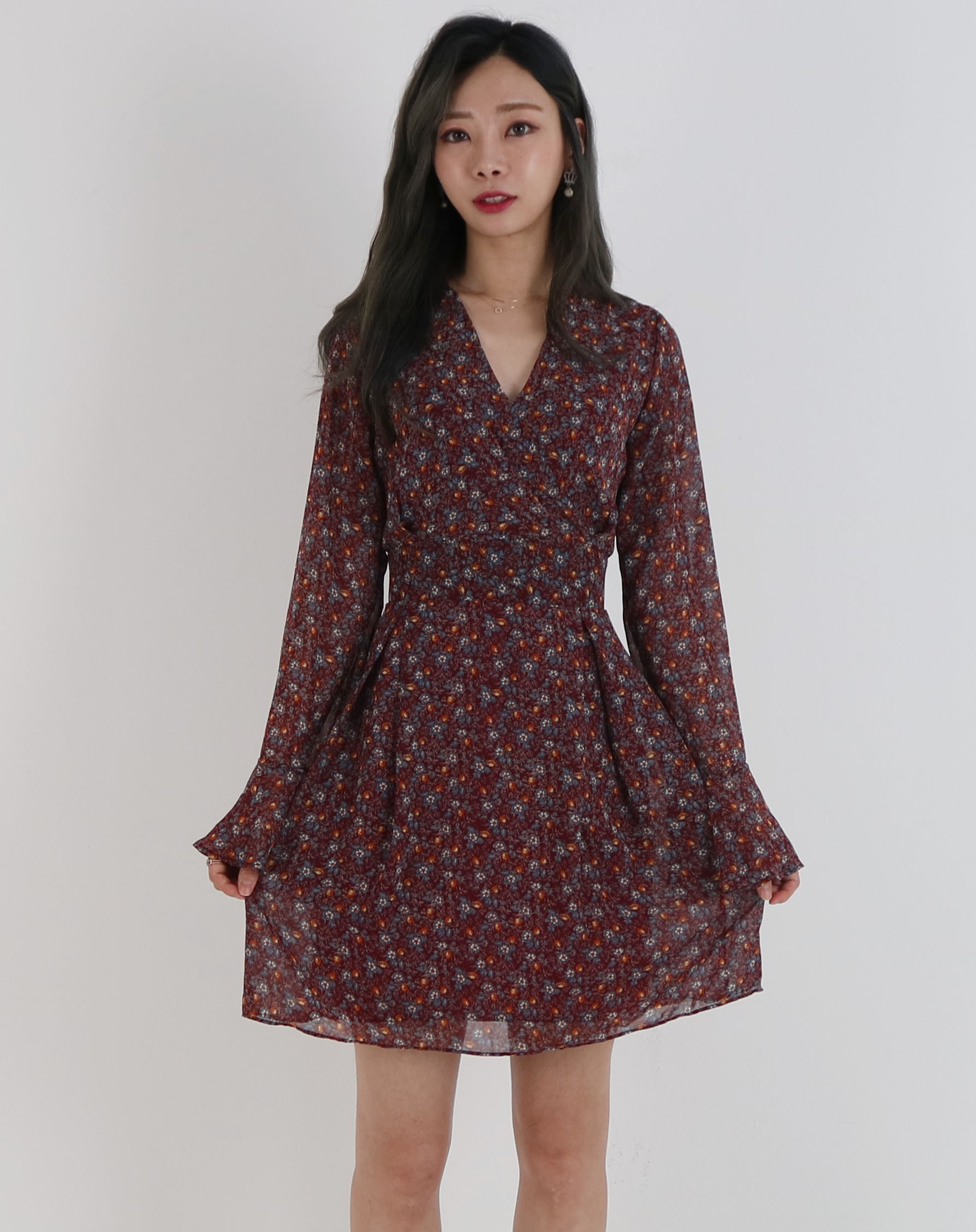 New Women Dress Autumn Chiffon Flower Passenger On