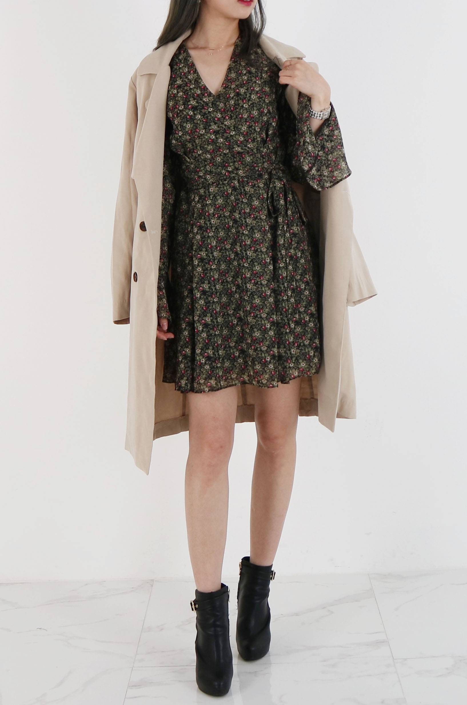 New Women Dress Autumn Chiffon Flower Passenger On