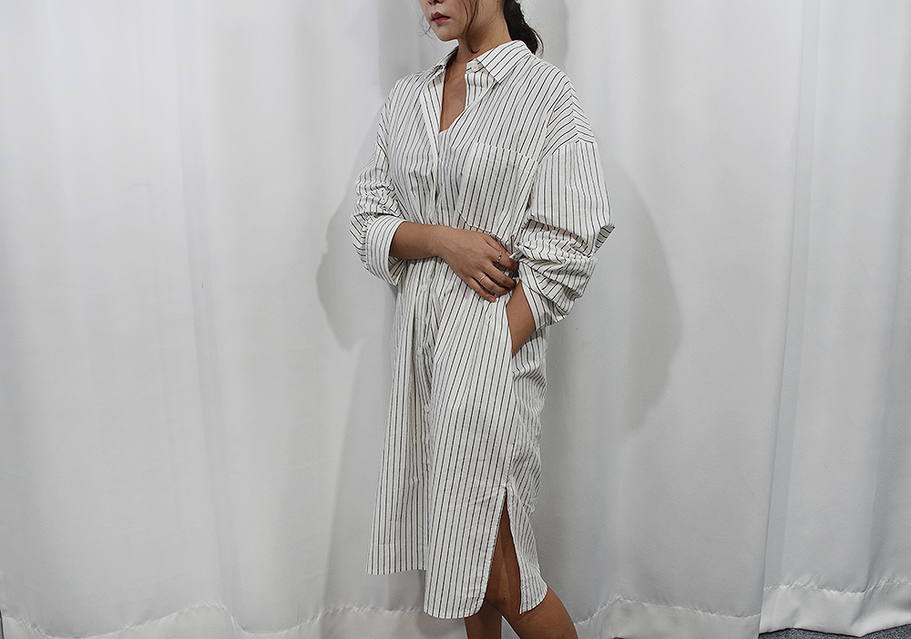 New striped shirt dress 2 col