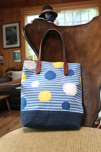 New Women's Bags Dot Stripe Middle Back