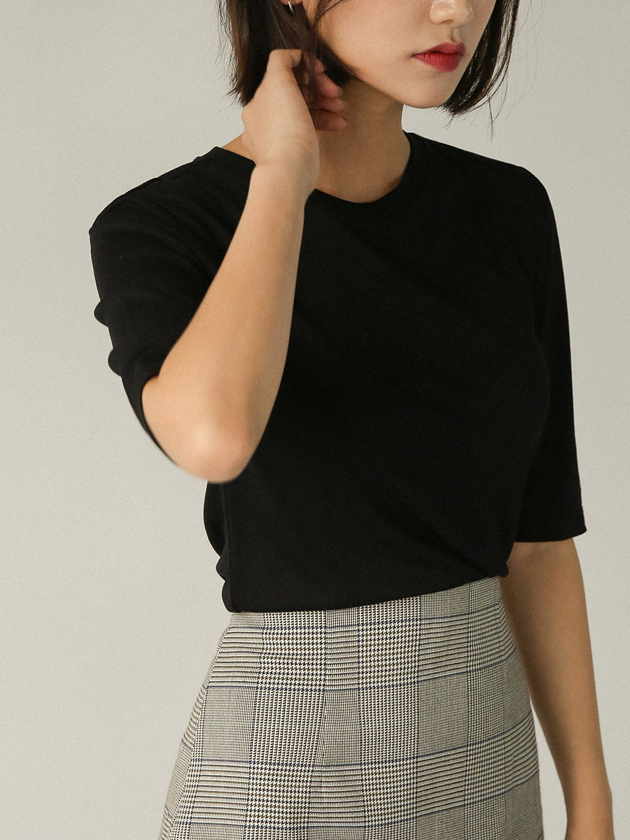 A line check mini skirt skirt short front gingham 