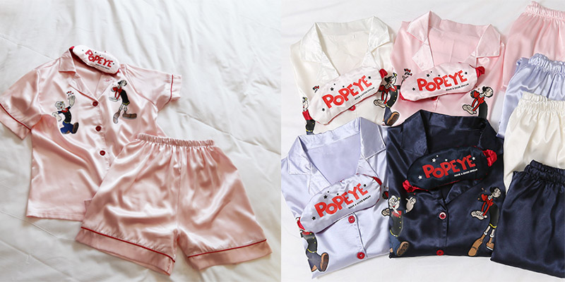 New Popeye Pajamas Short Sleeve Homewear Women Paj