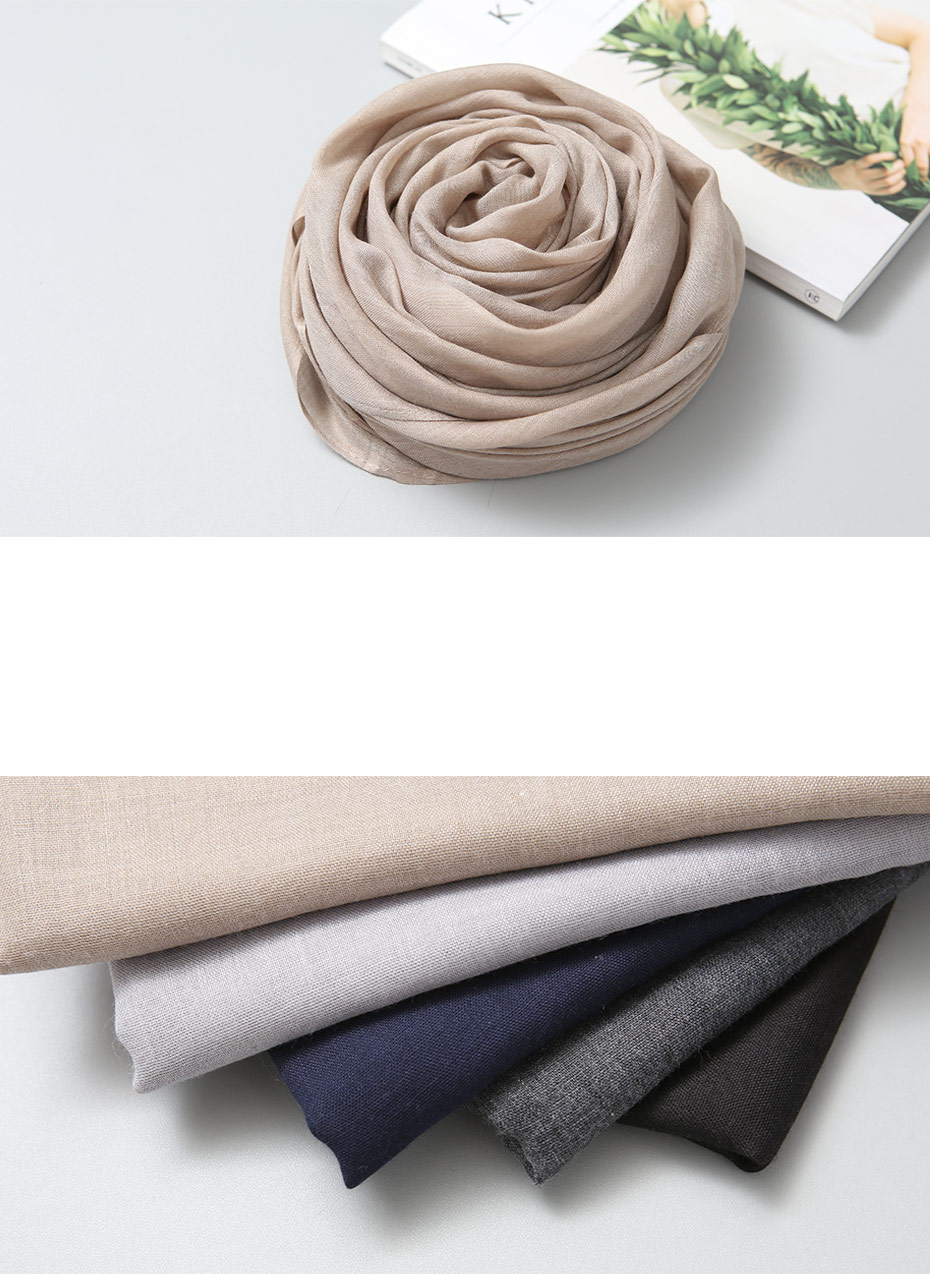 Plain muffler 5color Autumn Linen Gauze items Wome