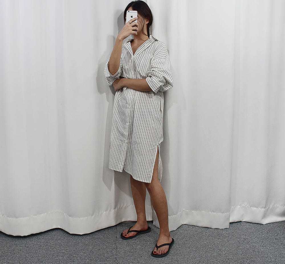 New striped shirt dress 2 col