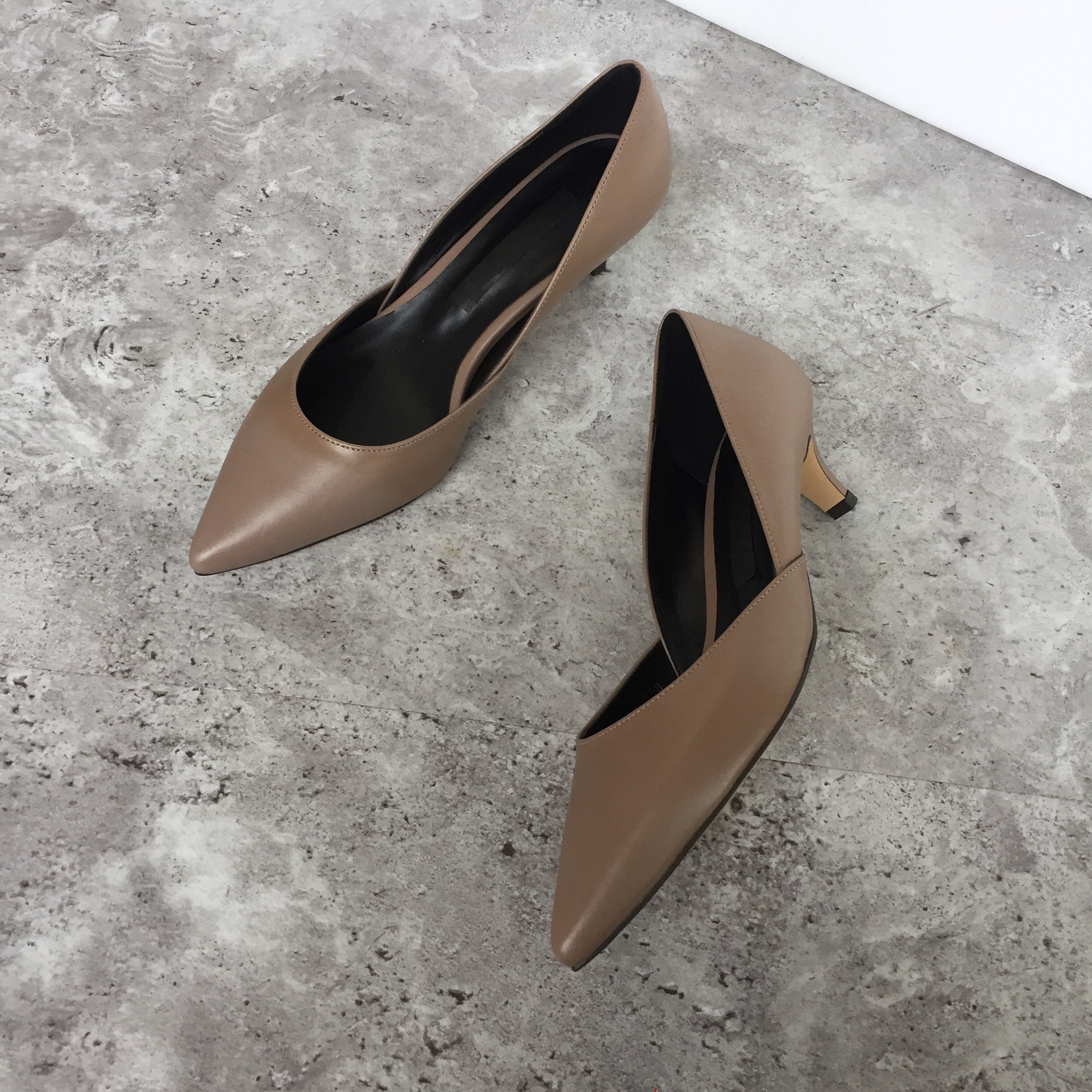 Handmade cowhide mid-heel stiletto 5cm color extra