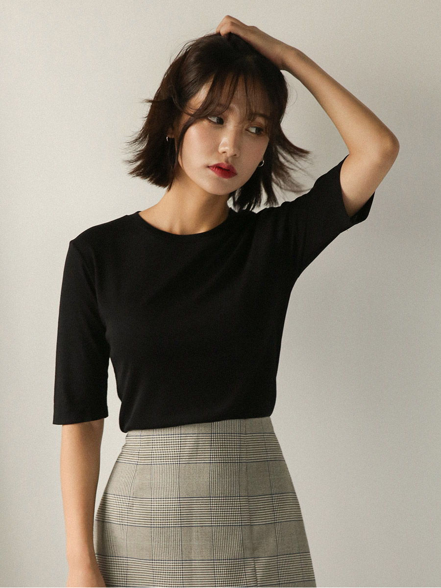 A line check mini skirt skirt short front gingham 