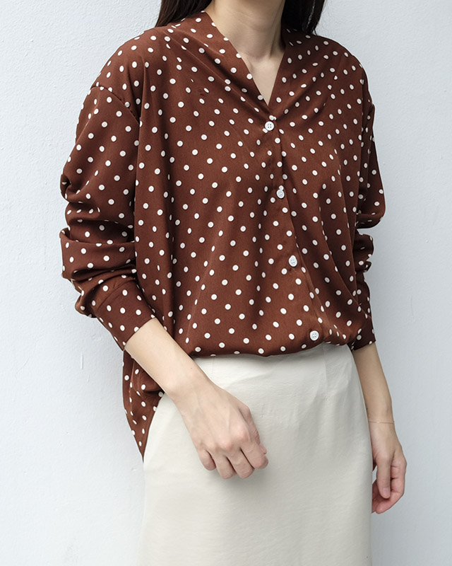 NEW FASHION LADY GIRL Blouse V-neck dot blouse