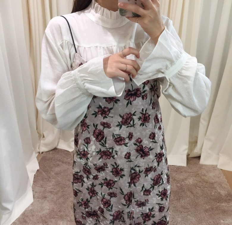 NEW FASHION LADY GIRL Blouse Pleated Neck Sleeved 