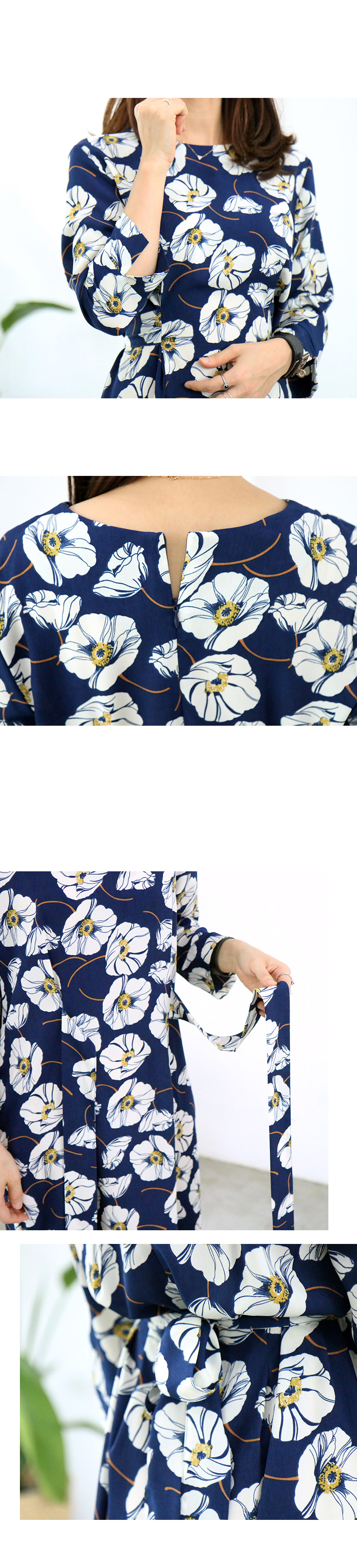 New Women Dress flower autumn full-length long-sle