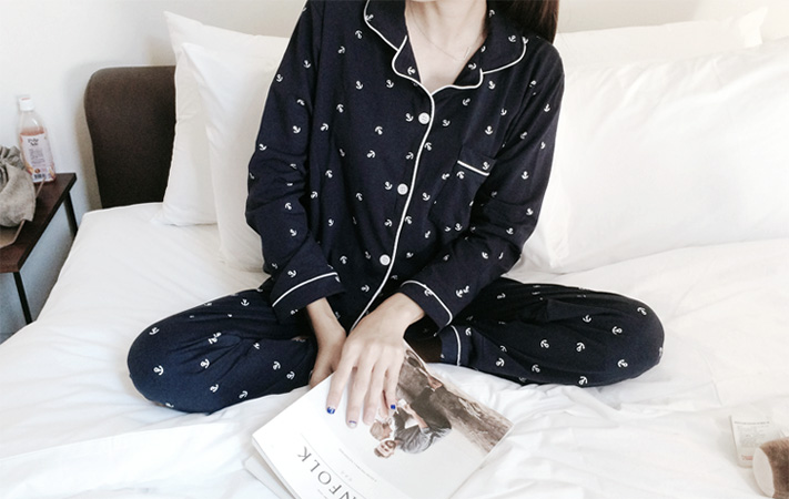 New anchor long sleeves pajama pajamas set homewar