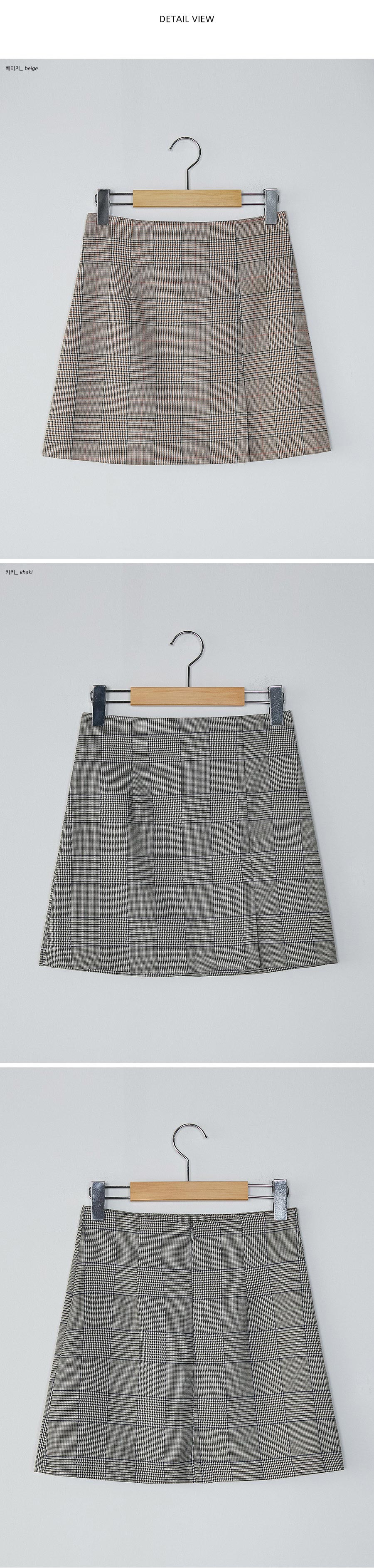 A line check mini skirt skirt short front gingham 