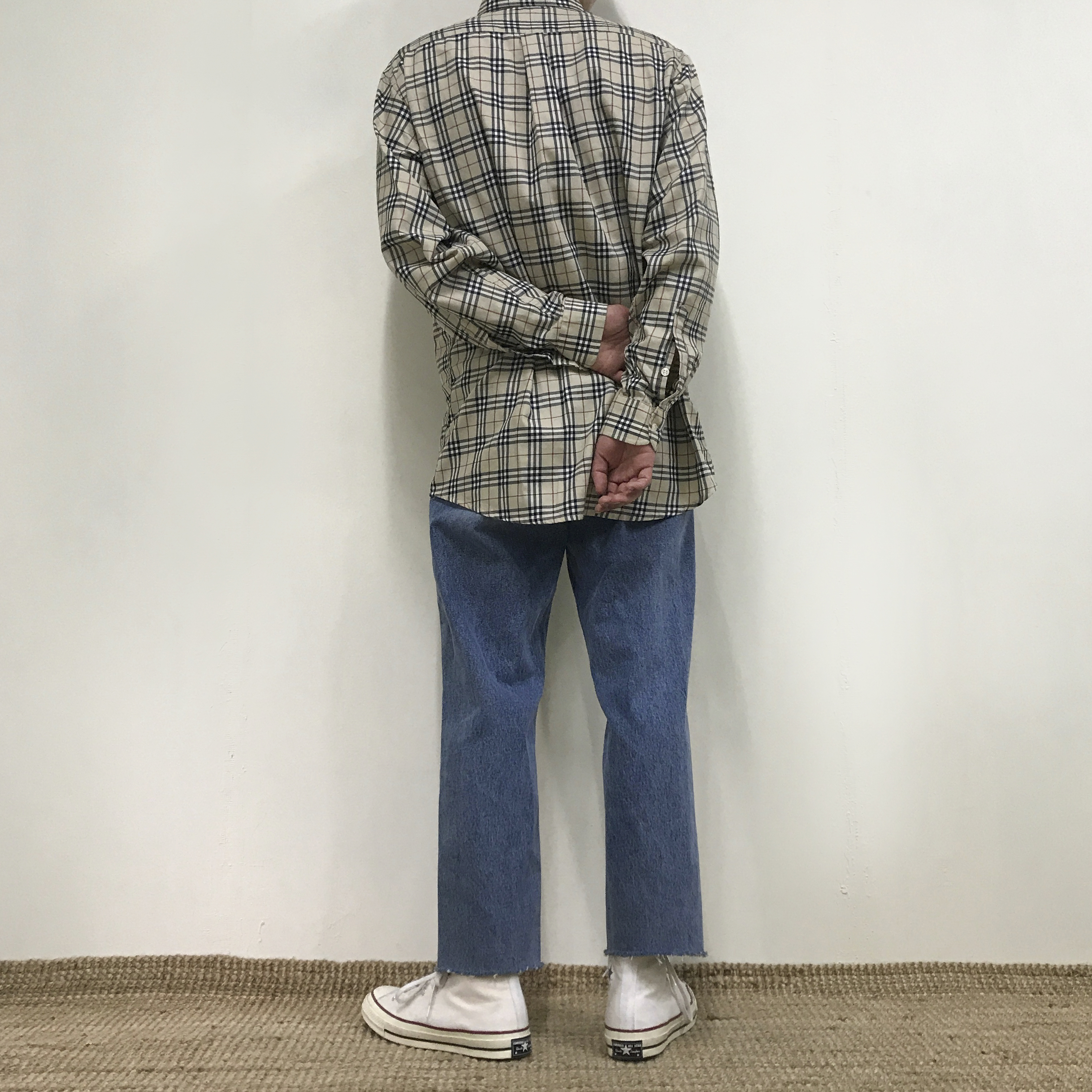 Korea Jeans Pants Crop Cutting Wide Jeans Men's