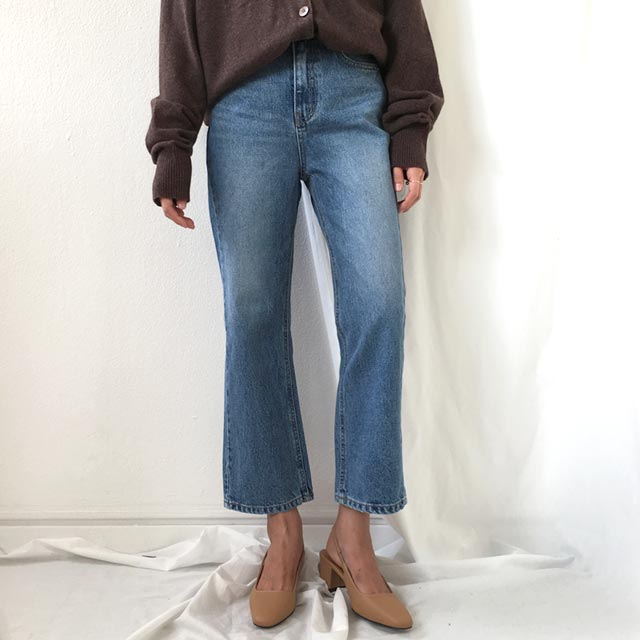 Women Jeans Pants High Waist 8 Semi-Boot Cut Jeans