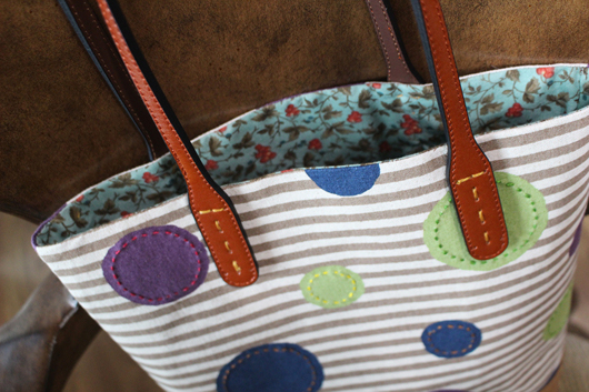 New Women's Bags Dot Stripe Middle Back