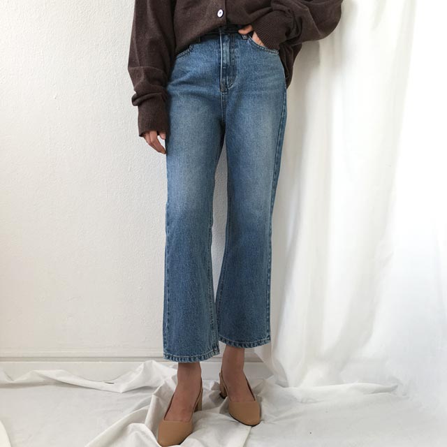 Women Jeans Pants High Waist 8 Semi-Boot Cut Jeans