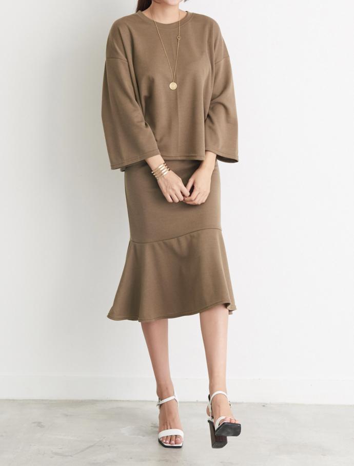 Fur Skirt Two Piece Set 3 Color Women's Dress F