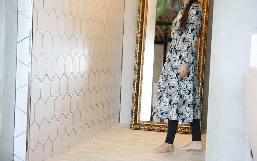 New Women Dress Autumn Flower Dress