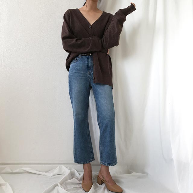 Women Jeans Pants High Waist 8 Semi-Boot Cut Jeans