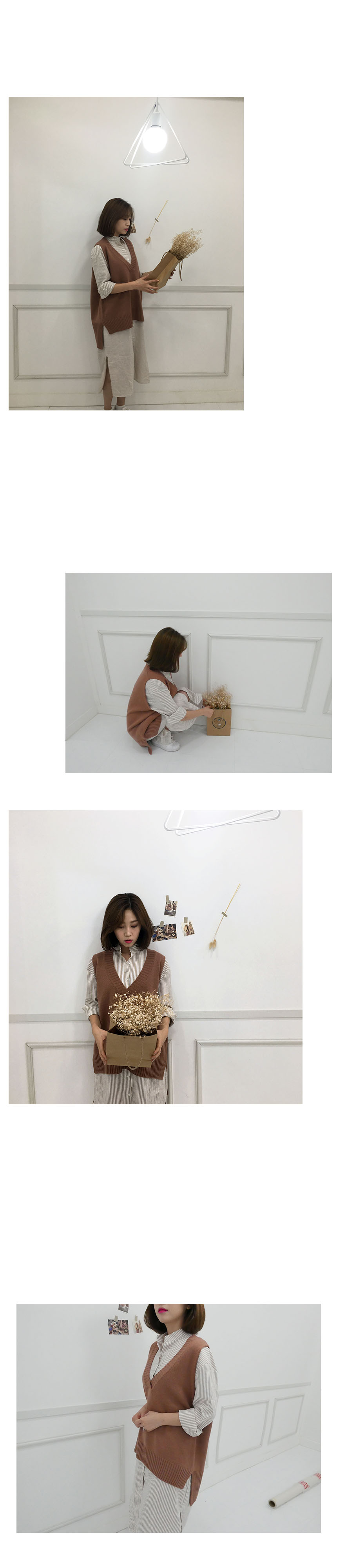 New striped shirt Long dress 20 layered autumn coo