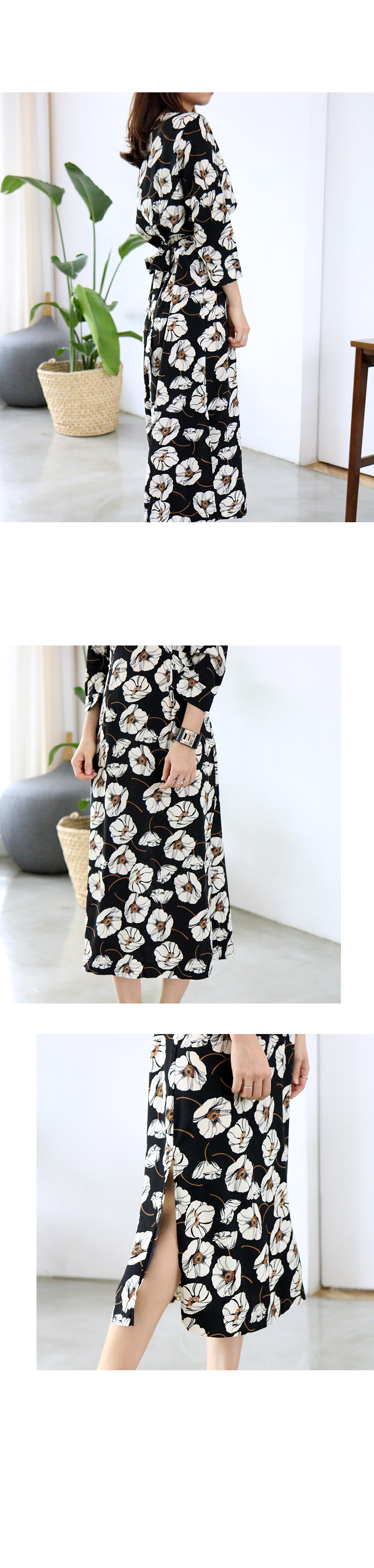 New Women Dress flower autumn full-length long-sle