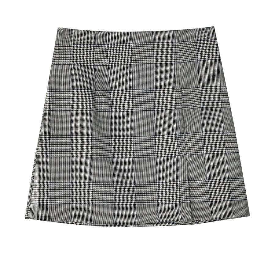 A line check mini skirt skirt short front gingham 