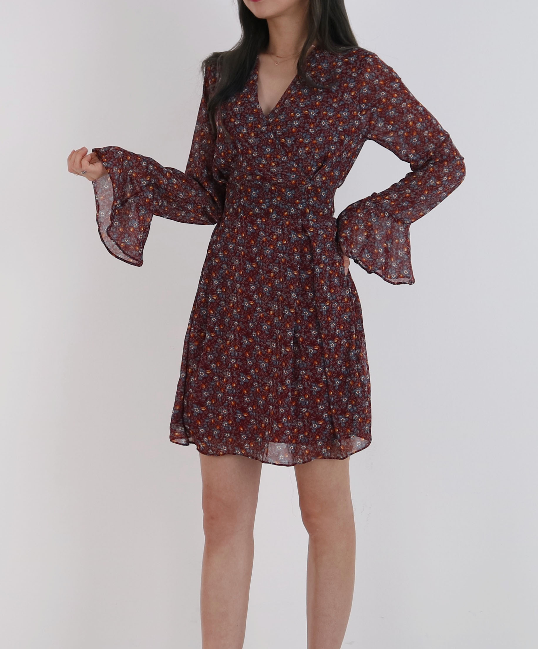 New Women Dress Autumn Chiffon Flower Passenger On