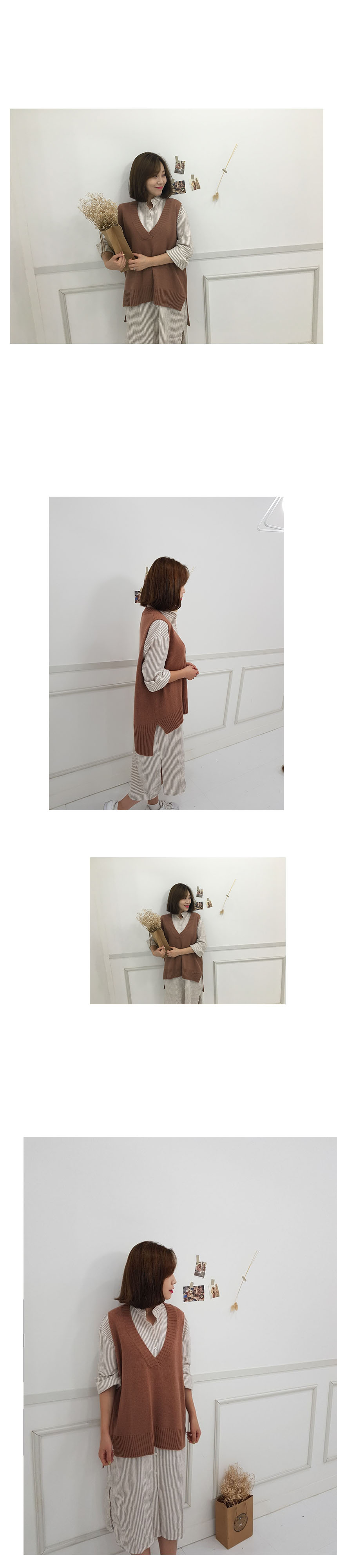 New striped shirt Long dress 20 layered autumn coo