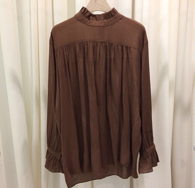 NEW FASHION LADY GIRL Blouse Pleated Neck Sleeved 