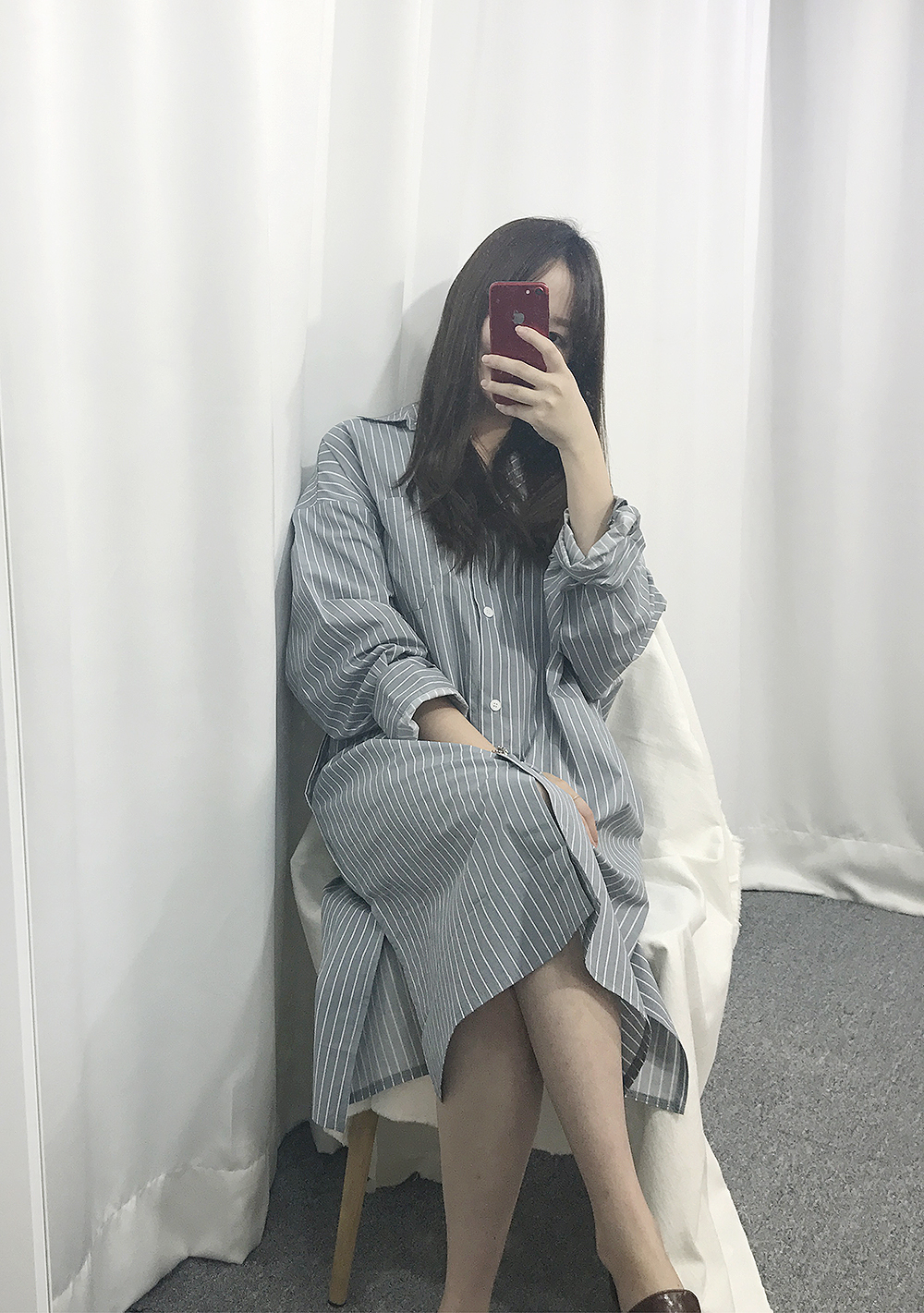 New striped shirt dress 2 col