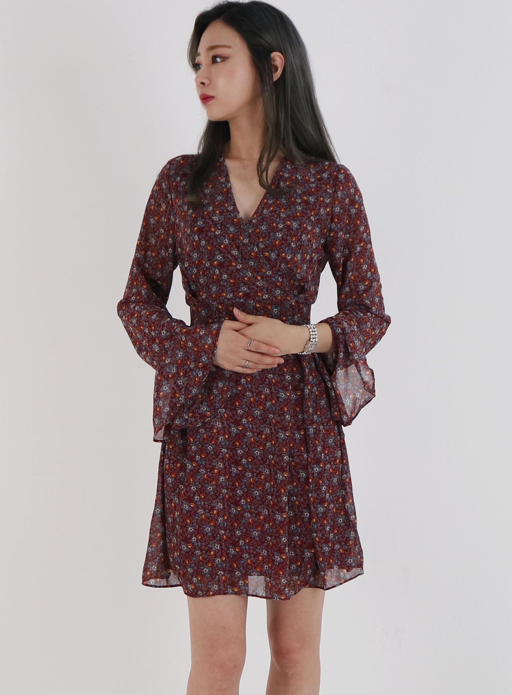 New Women Dress Autumn Chiffon Flower Passenger On