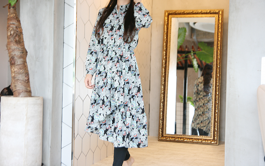New Women Dress Autumn Flower Dress