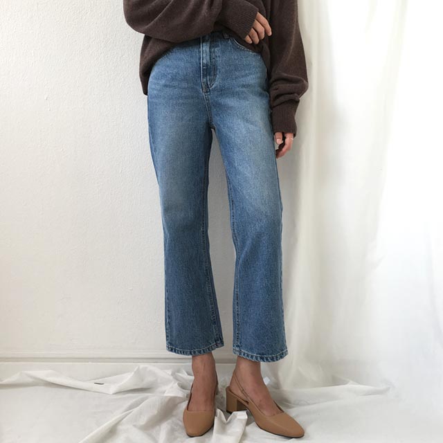 Women Jeans Pants High Waist 8 Semi-Boot Cut Jeans