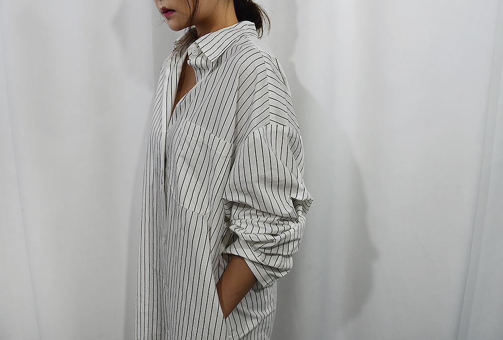New striped shirt dress 2 col