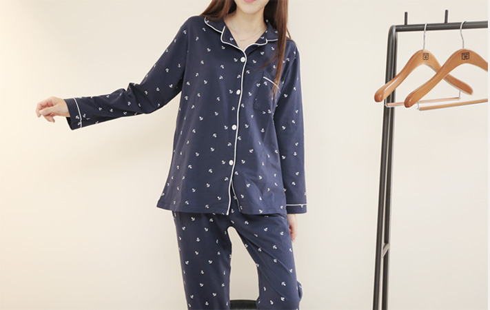 New anchor long sleeves pajama pajamas set homewar